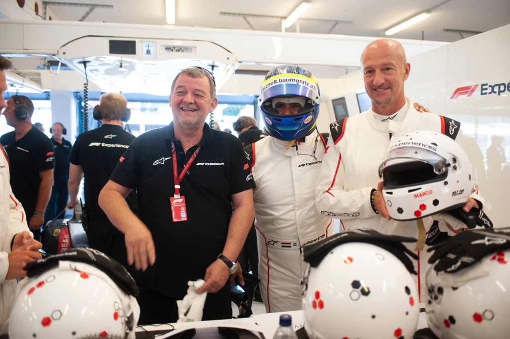 Baumgartner Zsolt vitte körbe az F1 Experiences vendégeit a Hungaroringen, Paul Stoddart, Baumgartner Zsolt, Marco Rossi 