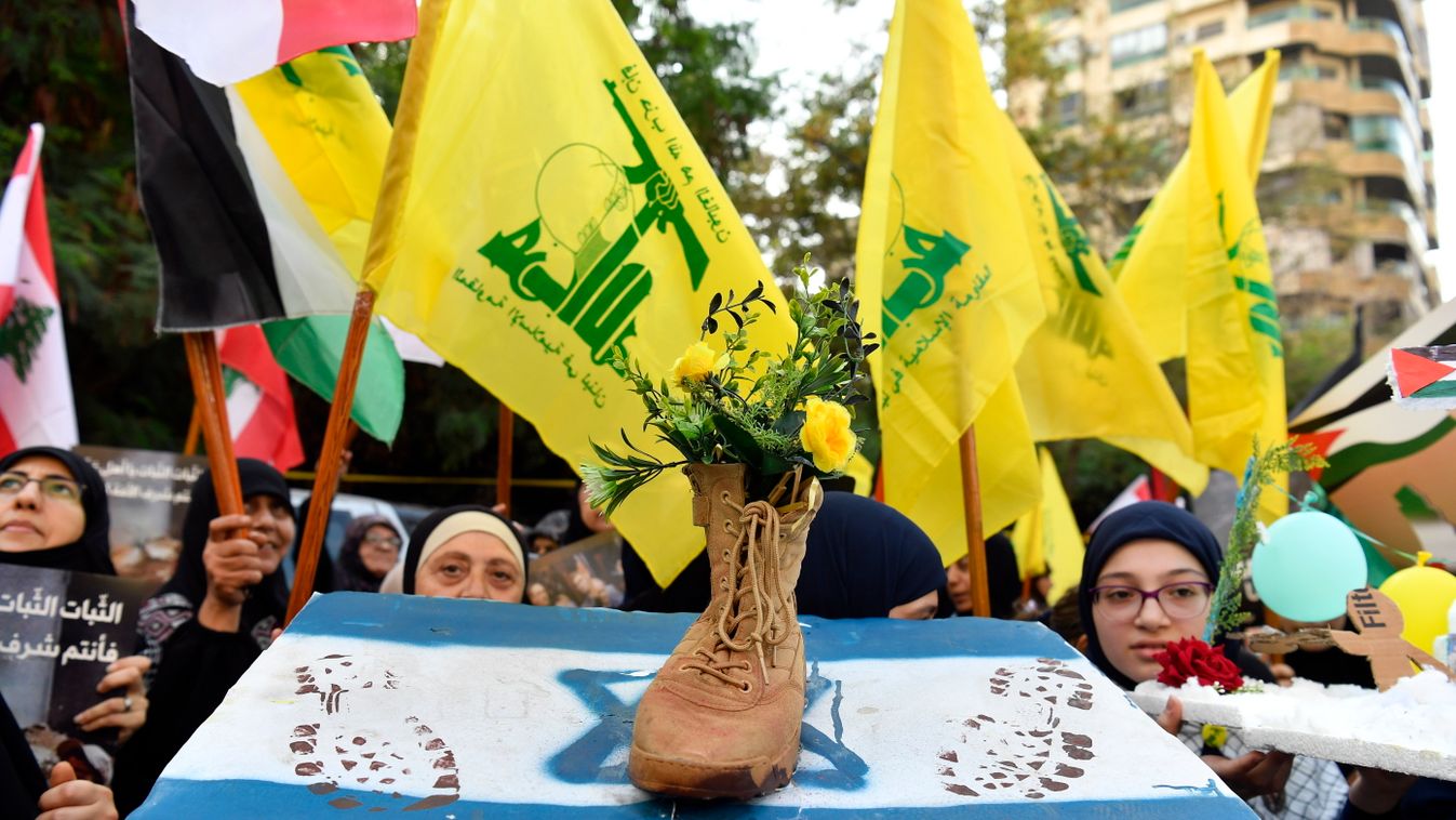 Hezbollah, Izrael, Libanon, izraeli háború, Gázai övezet, Gáza, izraeli hadsereg, izraeli zászló, palesztin, tüntetés 