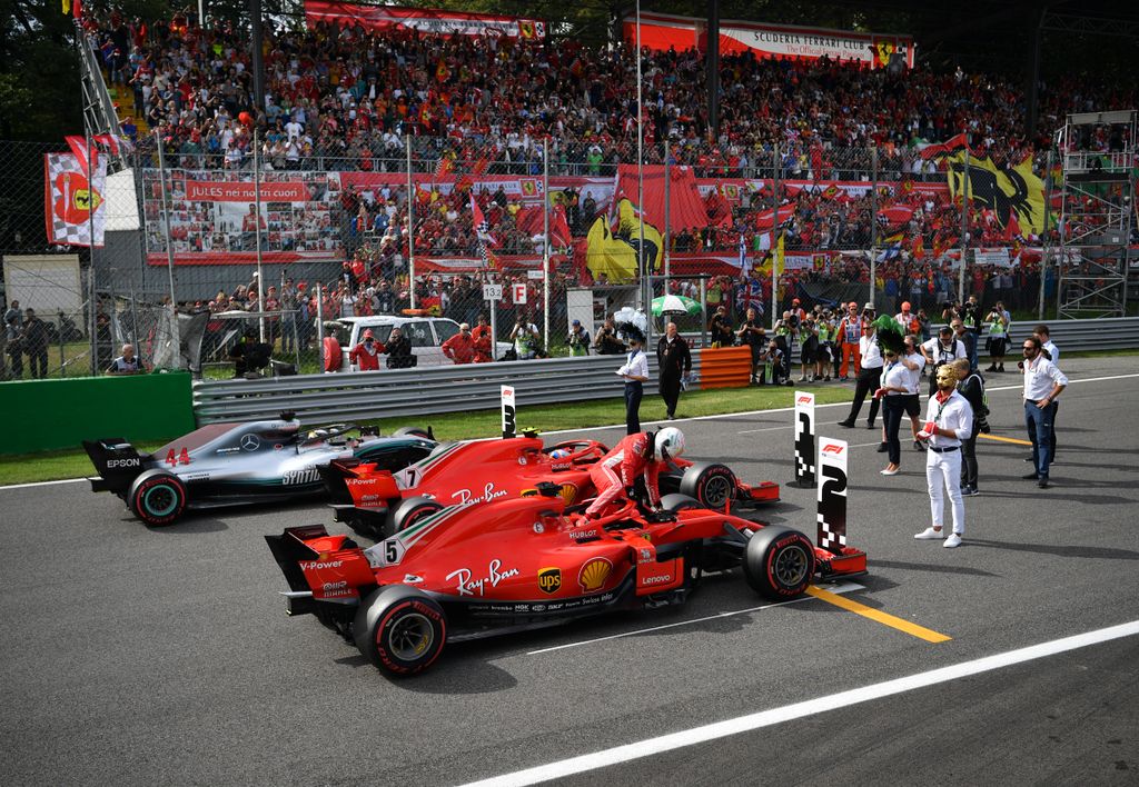 A Forma-1-es Olasz Nagydíj szombati napja, Kimi Räikkönen, Sebastian Vettel, Scuderia Ferrari, Lewis Hamilton, Mercedes-AMG Petronas 
