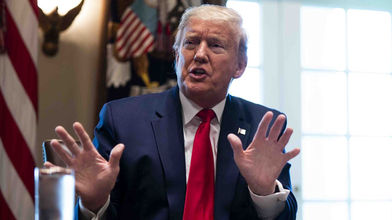 GettyImageRank2 POLITICS GOVERNMENT WASHINGTON, DC - APRIL 03: U.S. President Donald Trump speaks during a roundtable meeting with energy sector CEOs in the Cabinet Room of the White House April 3, 2020 in Washington, DC. Oil companies have been negativel