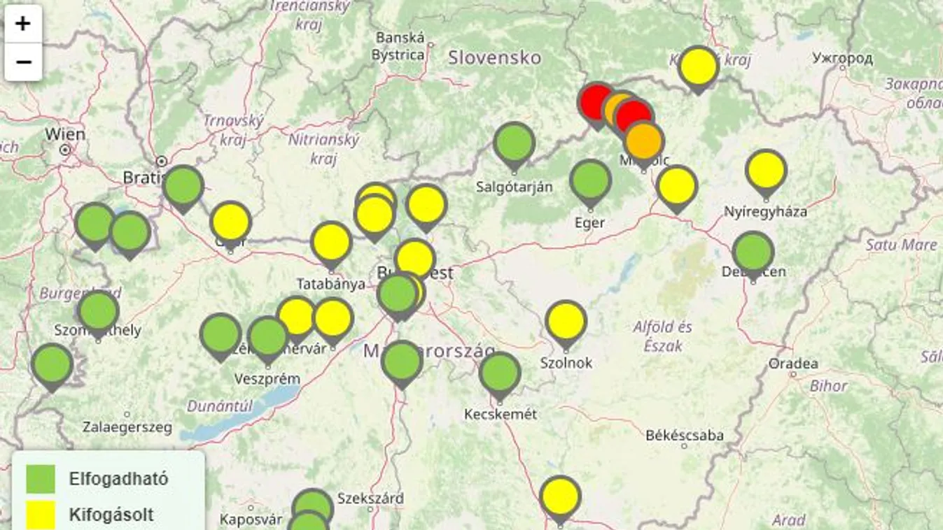 légszennyezettségi térkép 