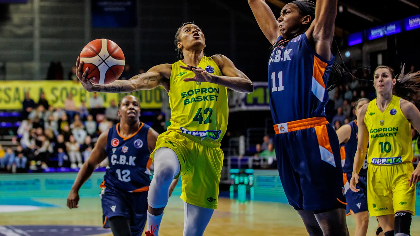 Sopron Basket - CBK Mersin mérkőzés, Sopron - Mersin női kosárlabda Euroliga, kosár, 2023.01.12. 