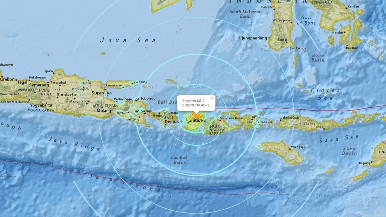 A magnitude 7.0 earthquake rocked Indonesia on Sunday, near the tourist mecca of Bali. 