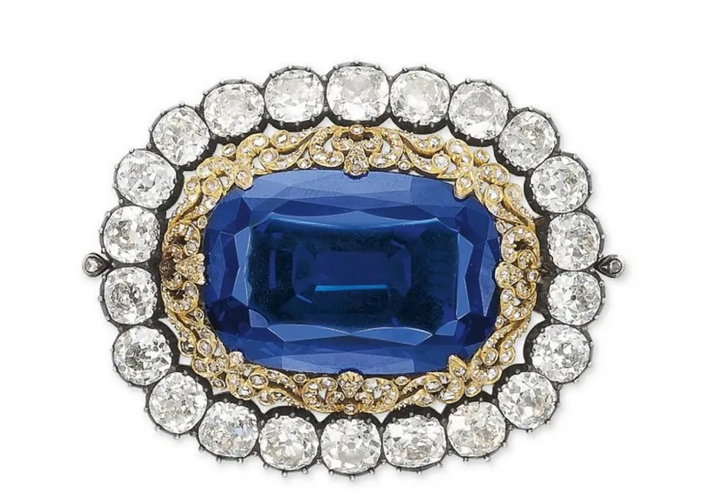 zafírok 2021  Burmese and the Sapphire of Diamond Brooch 