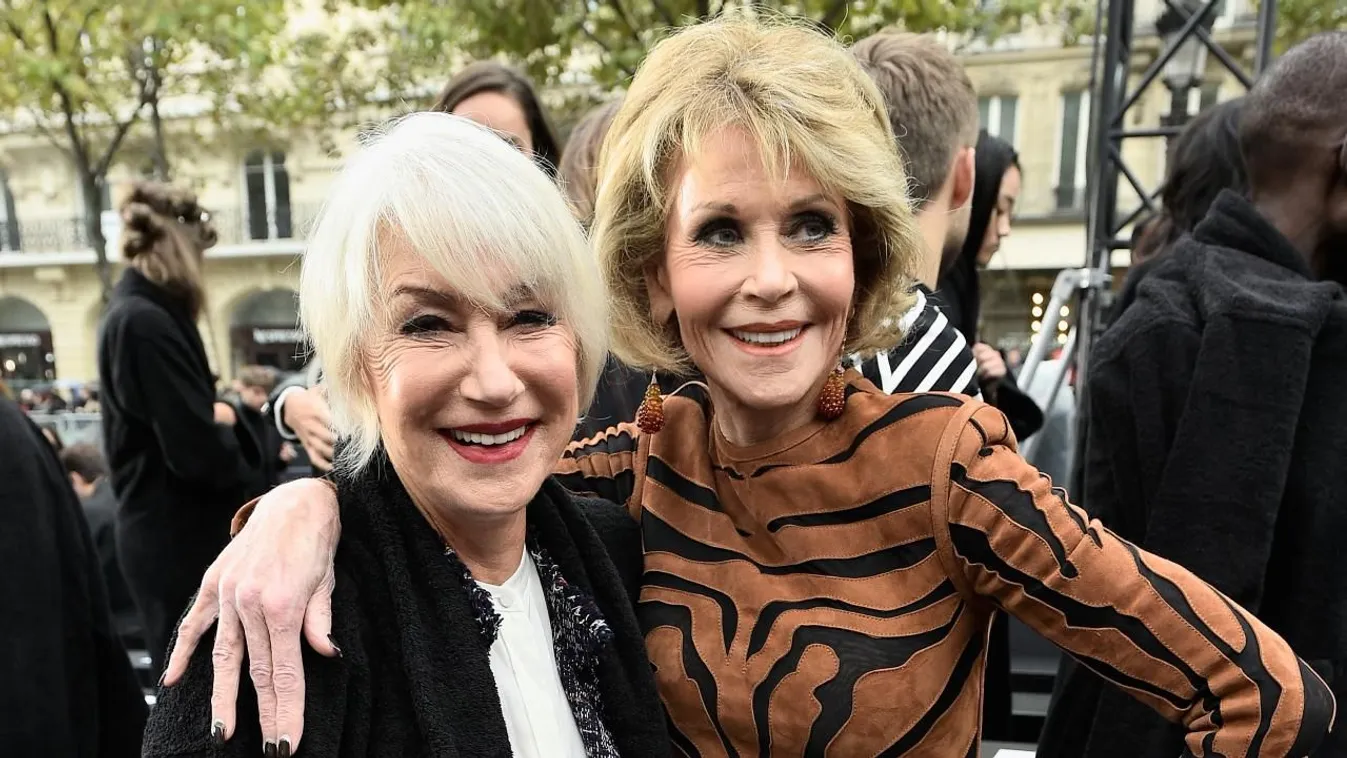 Helen Mirren és Jane Fonda a párizsi divathéten 