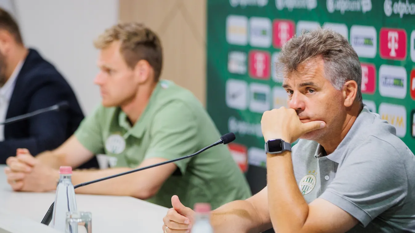 FTC, Fradi,  Ferencvárosi Torna Club Ferencvárosi TC, Labdarúgócsapat, foci, labdarúgás, 2023.07.26. Dibusz Dénes,  Máté Csaba, sajtótájékoztató, 