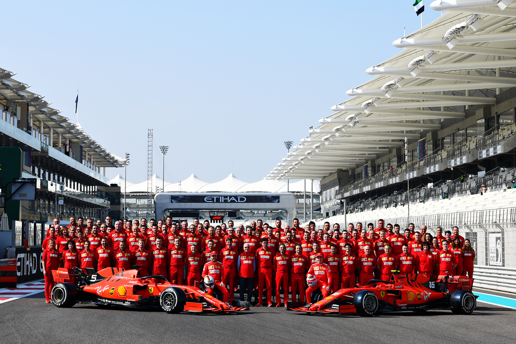 Forma-1, Sebastian Vettel, Charles Leclerc, Mattia Binotto, Laurent Mekies, Scuderia Ferrari, Abu-dzabi Nagydíj 