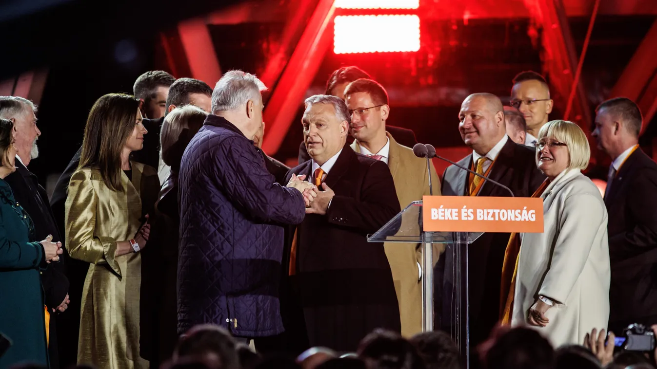 Választás 2022, 2022-es magyarországi országgyűlési választás, eredményváró, Fidesz, Bálna, Orbán Viktor miniszterelnök, a Fidesz elnöke 