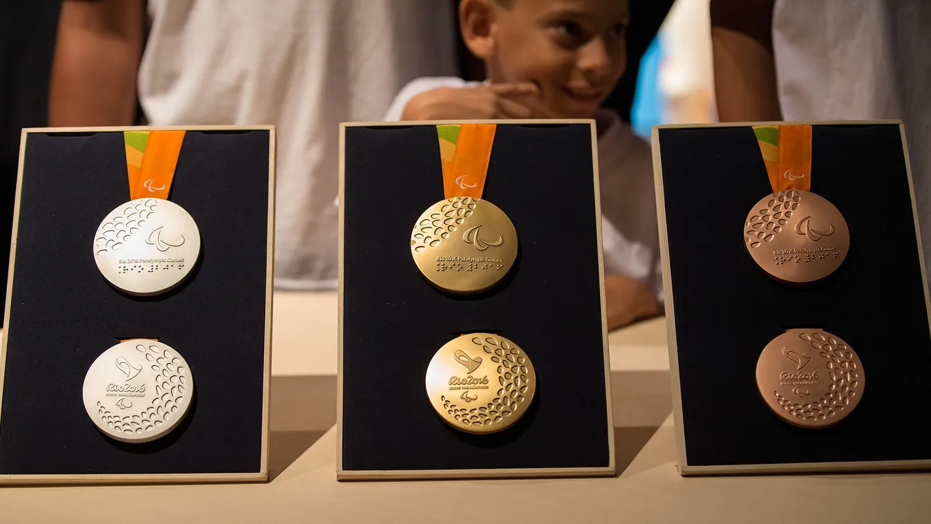 Unveiling Ceremony Of The Medals Of Rio 2016 Olympics And Paralympics Games In Rio De Janeiro, Brazil Rio De Janeiro Rio De Janeiro 2016 Brazil Brazil 2016 SPORT CEREMONY SLOGAN Medals PRIZE Olympics Paralympics Rio 2016 Olympics Games GOLD SILVER Bronze 