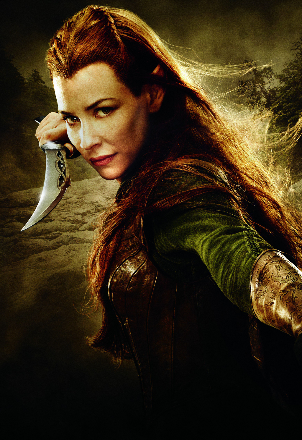 The Hobbit : The Desolation of Smaug Cinema Tolkien adventure heroic  fantasy WOMAN elf redhead KNIFE, Evangeline Lilly 