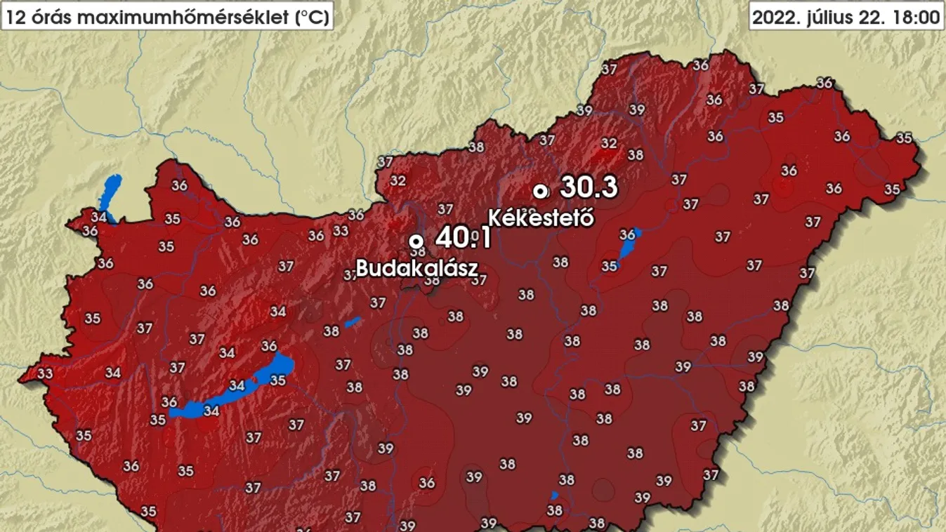 Tetőzik a kánikula 2022. július 23-án Magyarországon 