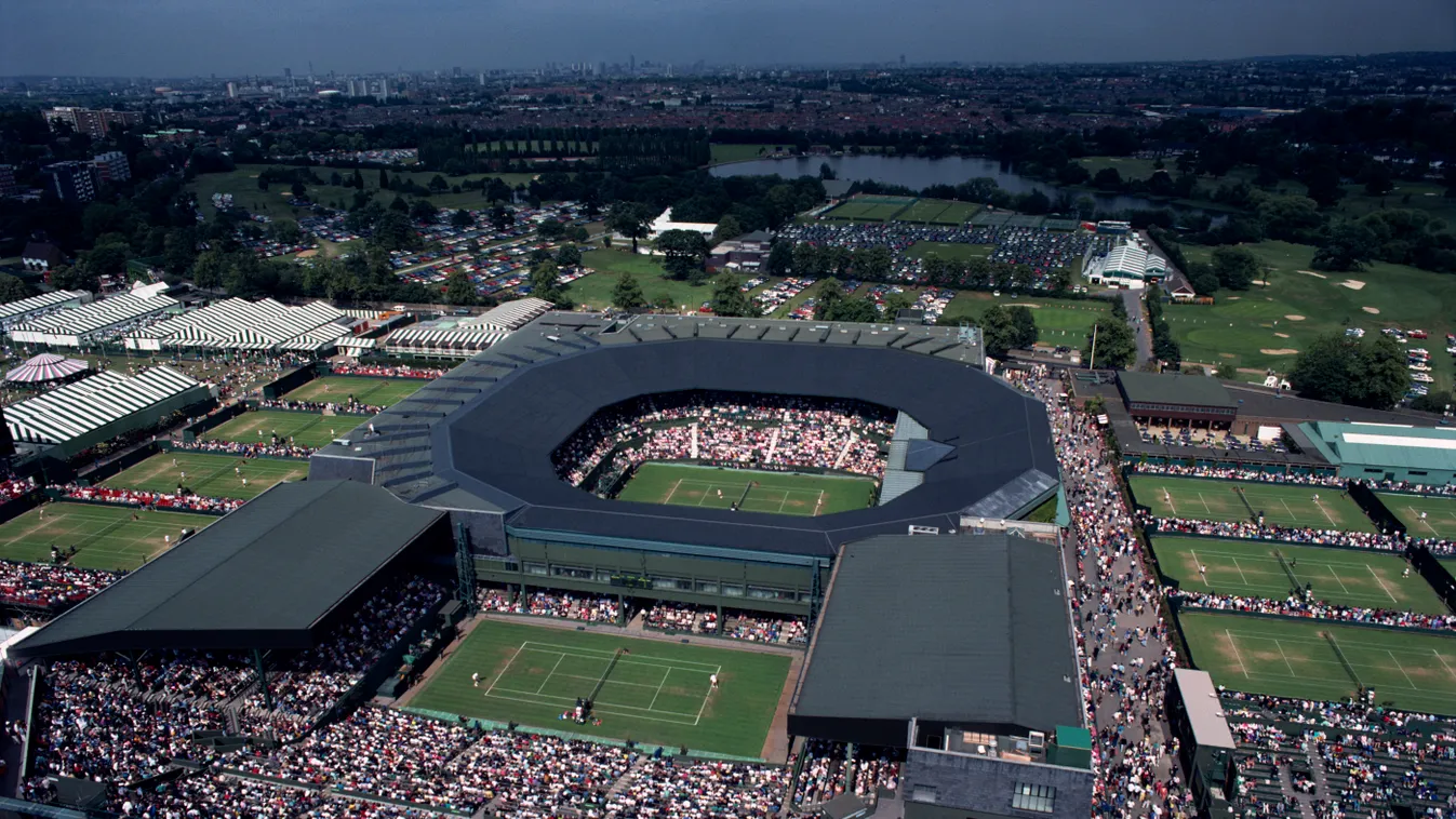 Aerial view of Wimbledon, England, United Kingdom, Europe travel travel destinations photography color image contemporary day outdoors HORIZONTAL aerial aerials TENNIS tennis courts WIMBLEDON London England Great Britain United Kingdom EUROPE SPORT sports