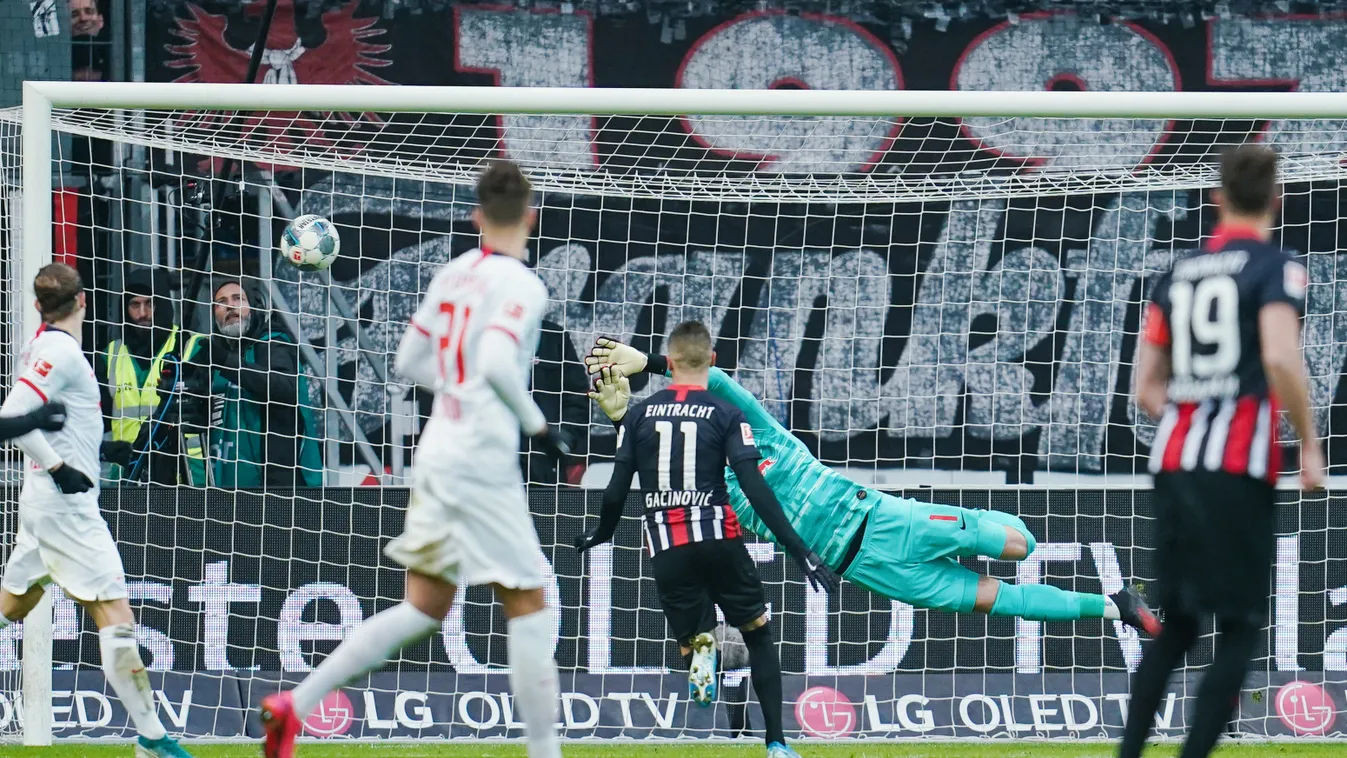Eintracht Frankfurt - RB Leipzig Sports soccer Bundesliga Group GATE Hits Goal shot 