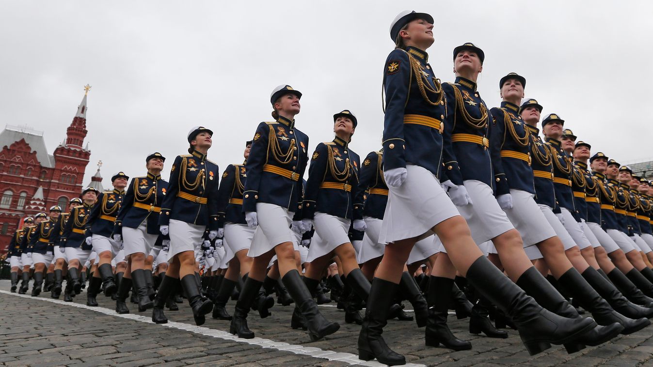 army defence history Horizontal panoramic Russian servicewomen march at Red Square during the Victory Day military parade in Moscow on May 9, 2017.
Russia marks the 72nd anniversary of the Soviet Union's victory over Nazi Germany in World War Two. / AFP P