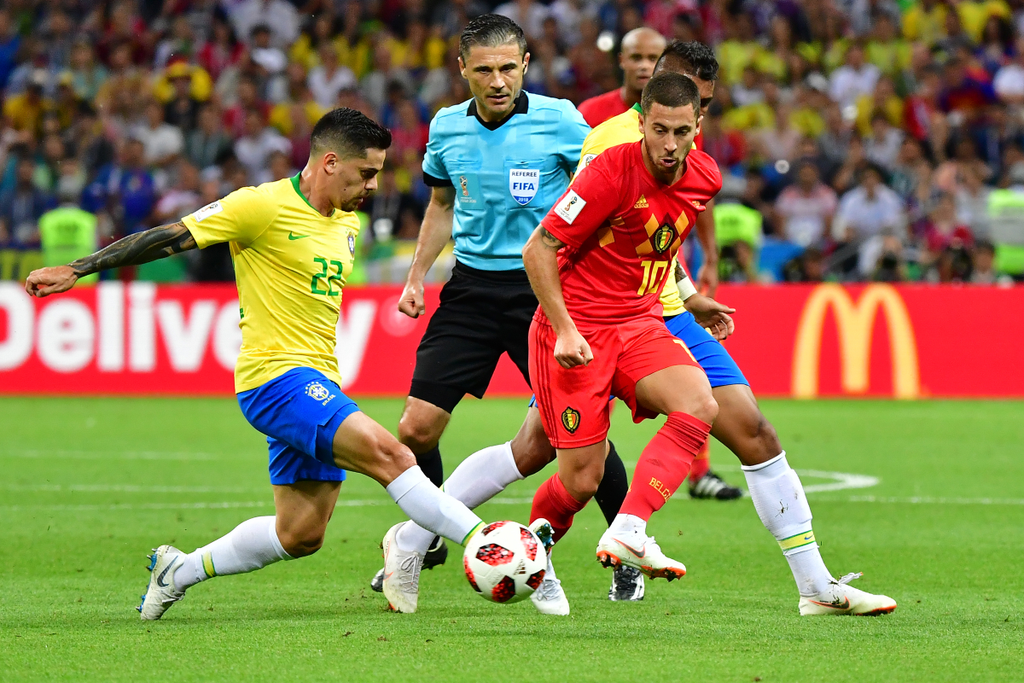 Russia World Cup Brazil - Belgium FIFA football soccer between Brazil and Belgium at the Kazan Arena, in Kazan, Russia, July 6, 2018 