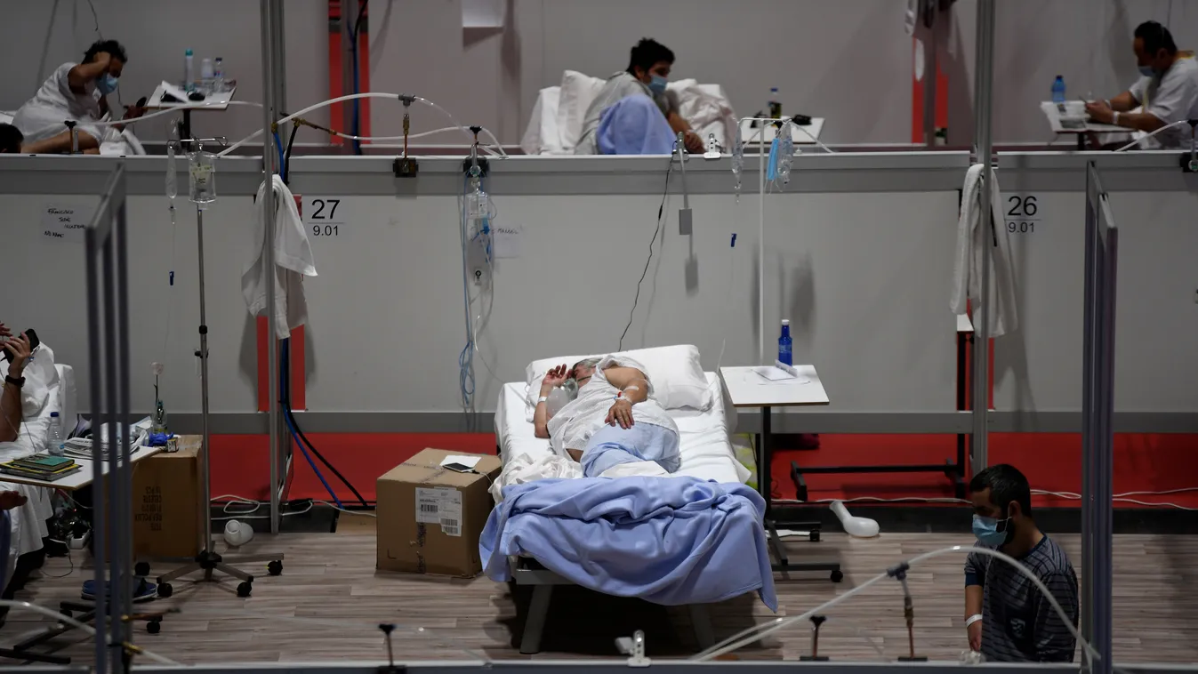 Coronavirus Emergency In Spain koronavírus korona vírus járvány fertőzés Spanyolország Madrid ideiglenes kórház 