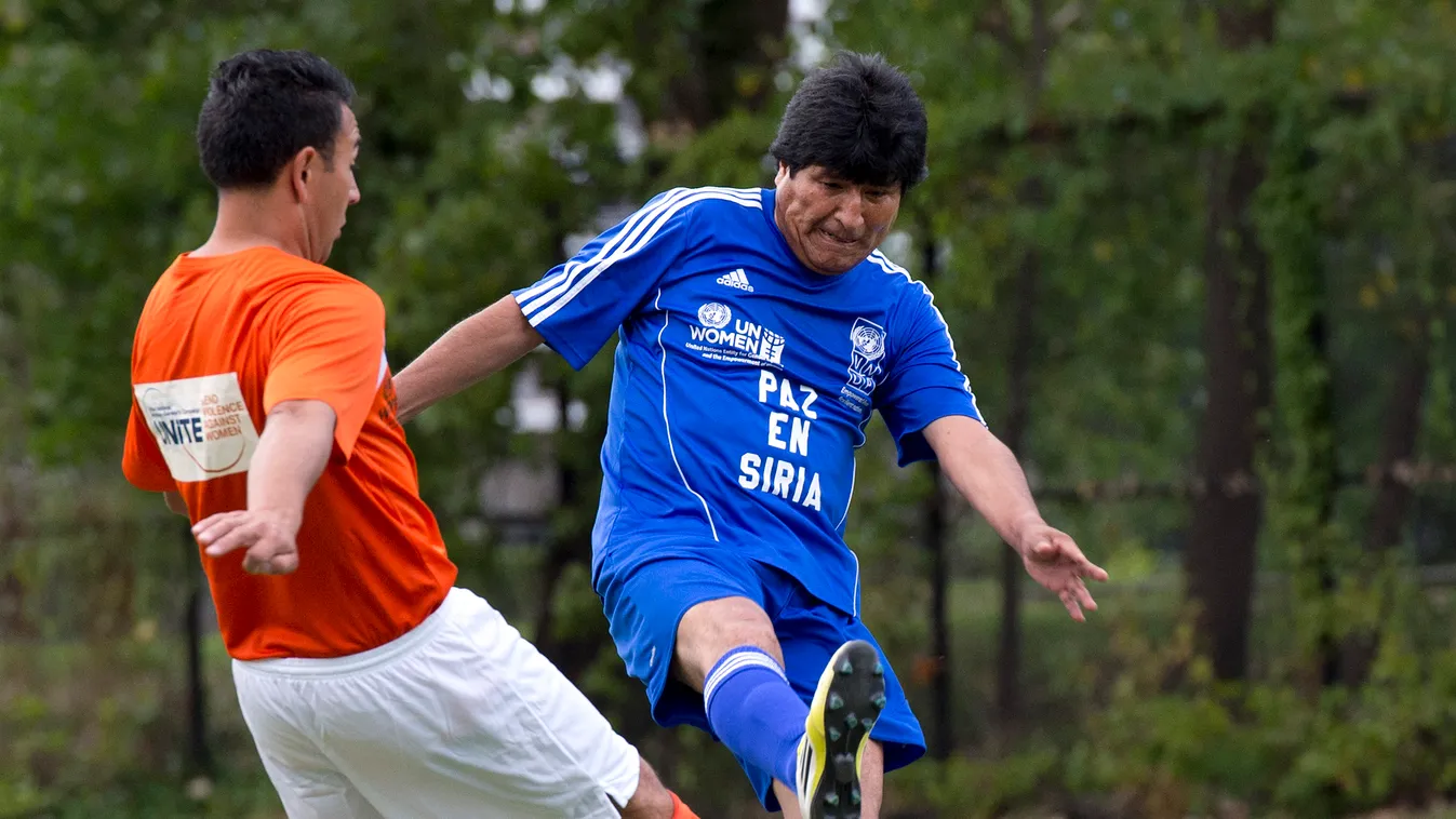 Evo Morales bolíviai elnök, foci 