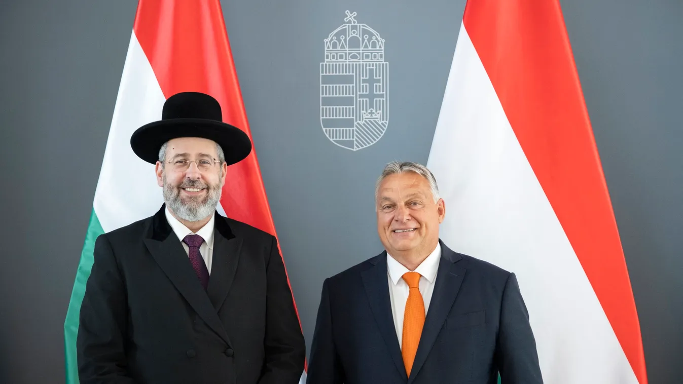Orbán Viktor, Izrael askenázi főrabbiját a Karmelita kolostorban, 2022.09.08. 