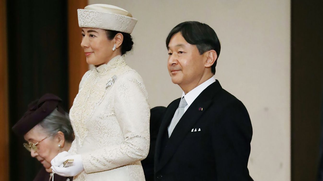 royals Vertical Japan’s Crown Prince Naruhito (R) and his wife Crown Princess Masako (C) attend the abdication ceremony of Emperor Akihito at the Matsu-no-Ma state room in the Imperial Palace in Tokyo on April 30, 2019. - Emperor Akihito is handing over t