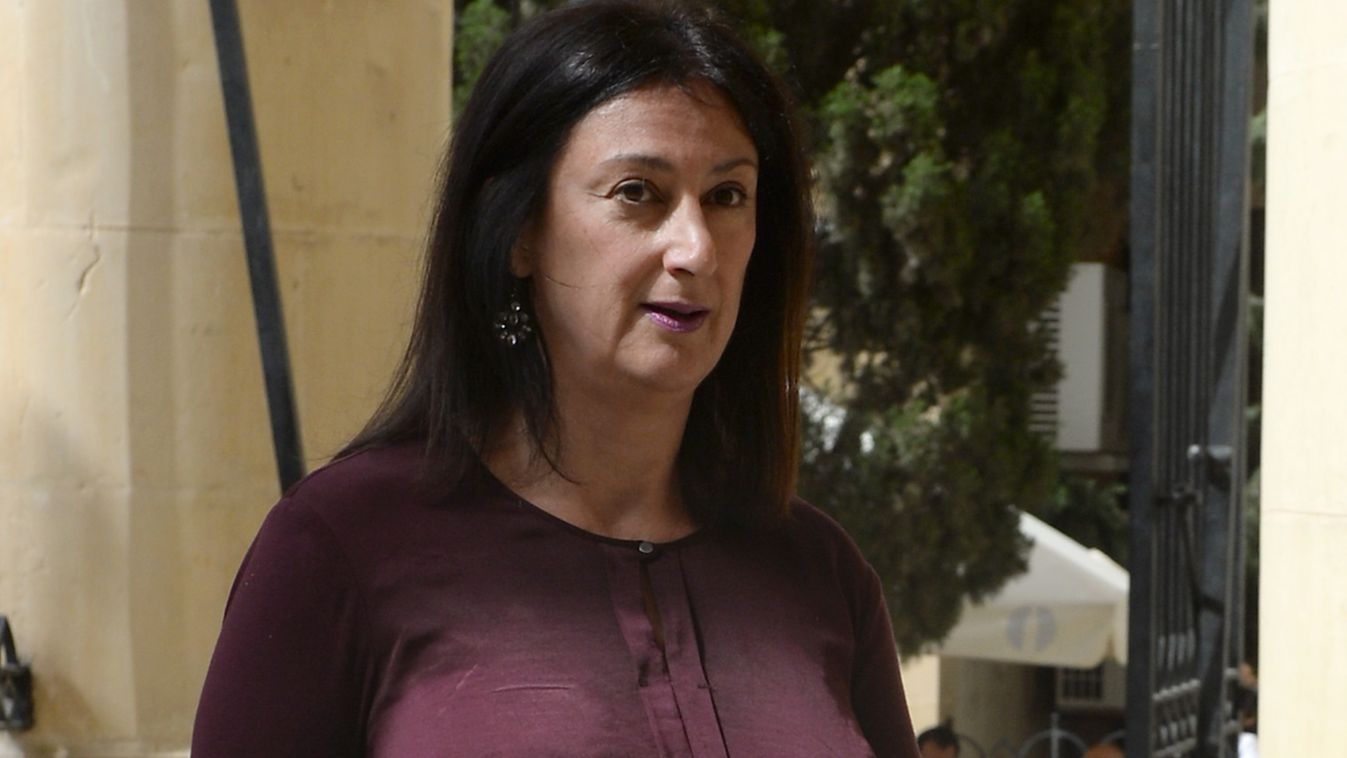 media Vertical A picture taken on April 27, 2017 shows journalist and blogger Daphne Caruana Galizia arriving at the Law Court in Malta. Capuana Galizia was killed today on October 16, 2017 in a car bomb close to her home in Bidnija, Malta. The force of t