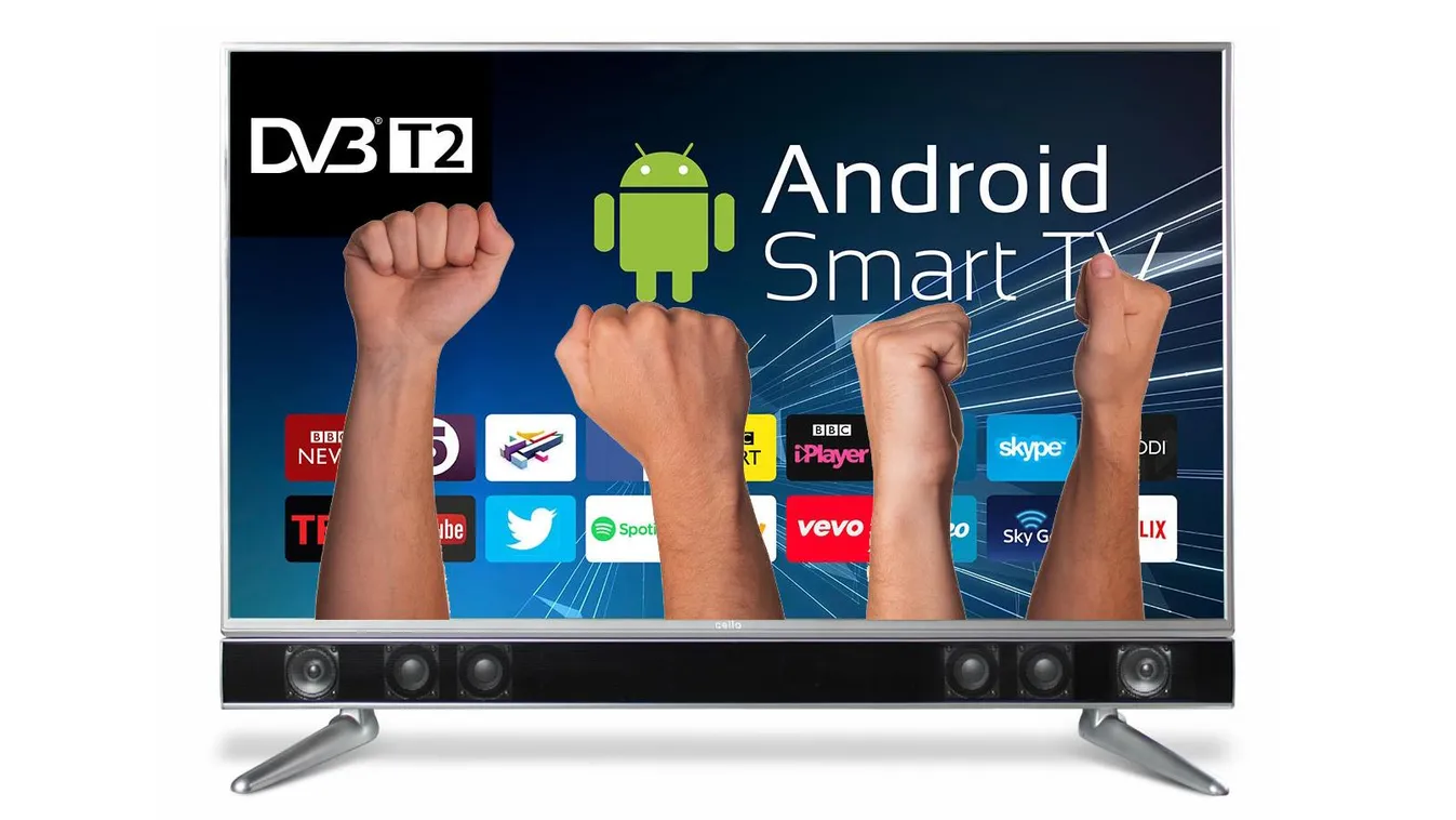 android, tévé, tv. ököl 