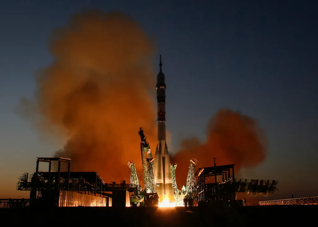 nemzetközi űrállomásra induló Soyuz MS-22 startolása 