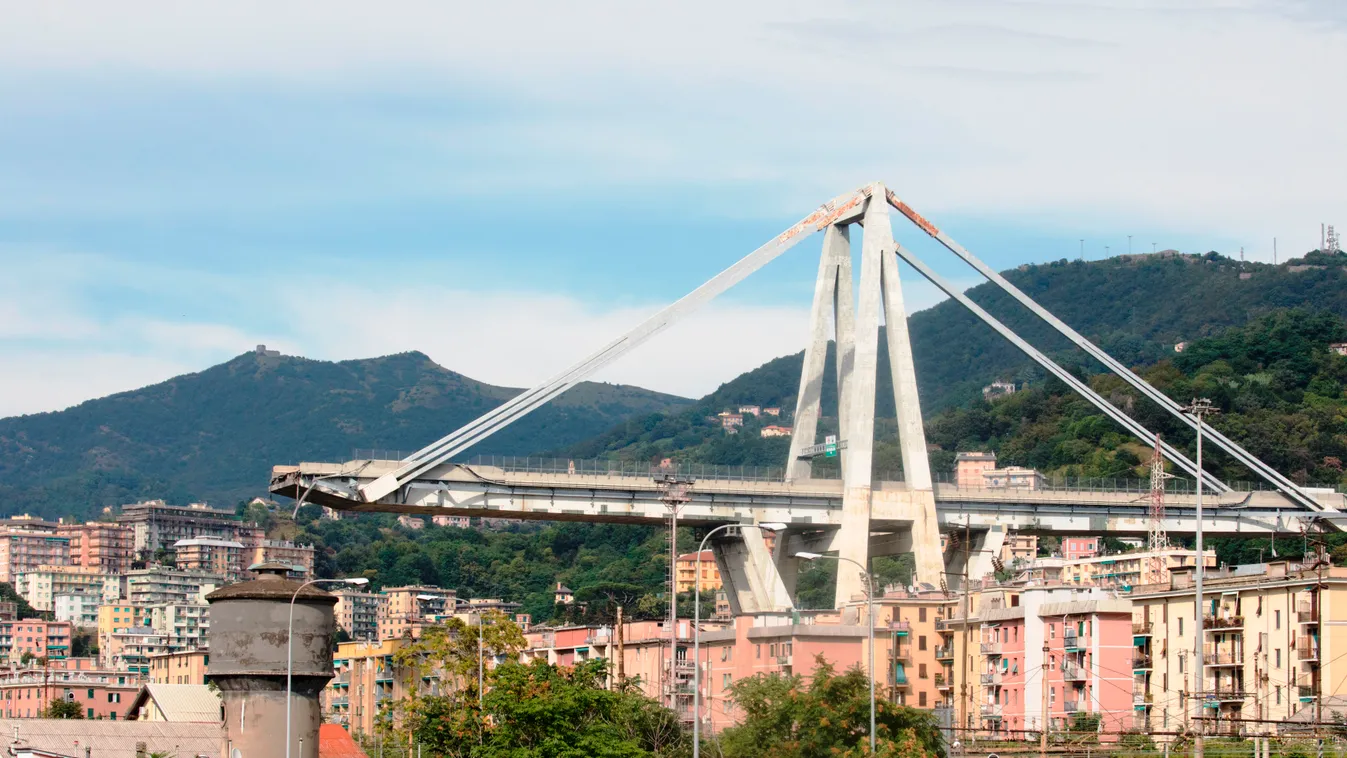 Genova Morandini Bridge BRIDGE broken bridge DESTRUCTION disaster highway broken Italy ACCIDENT Morandini Bridge Collapsed Genoa landmark cable stayed bridge SKY CITY urban area fixed link SUSPENSION BRIDGE metropolitan area MOUNTAIN The remains of the Mo