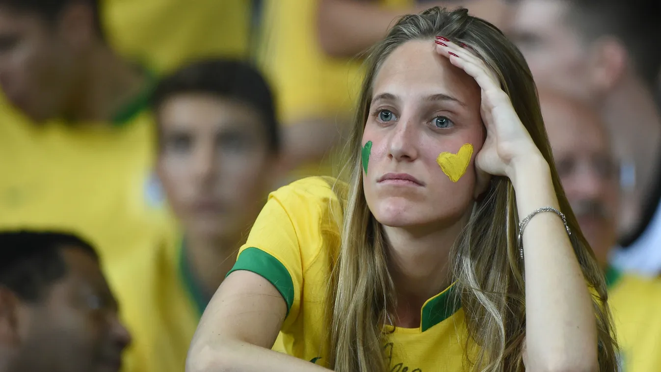 szomorú brazil szurkoló, foci, 