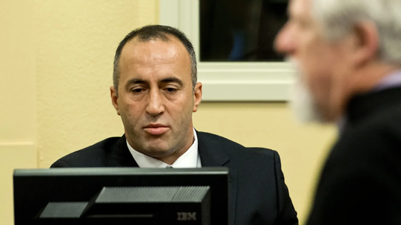 Ramush Haradinaj, korábbi koszovói miniszterelnök a Hágai Nemzetközi Törvényszék előtt