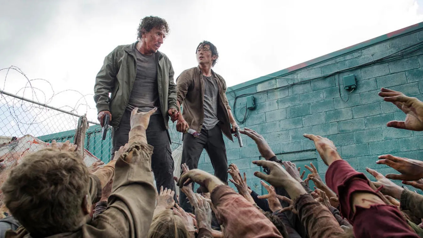 Michael Traynor as Nicholas and Steven Yeun as Glenn Rhee - The Walking Dead _ Season 6, Episode 3 - Photo Credit: Gene Page/AMC 