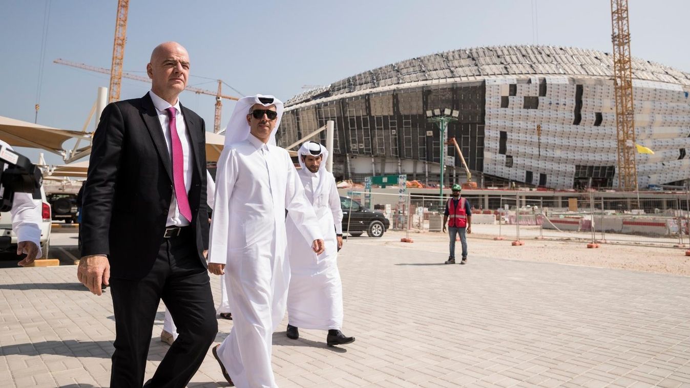 FIFA President Gianni Infantino in Qatar Qatar 2022 FIFA World Cup October Doha PREPARATIONS 2018 FIFA President Gianni Infantino 