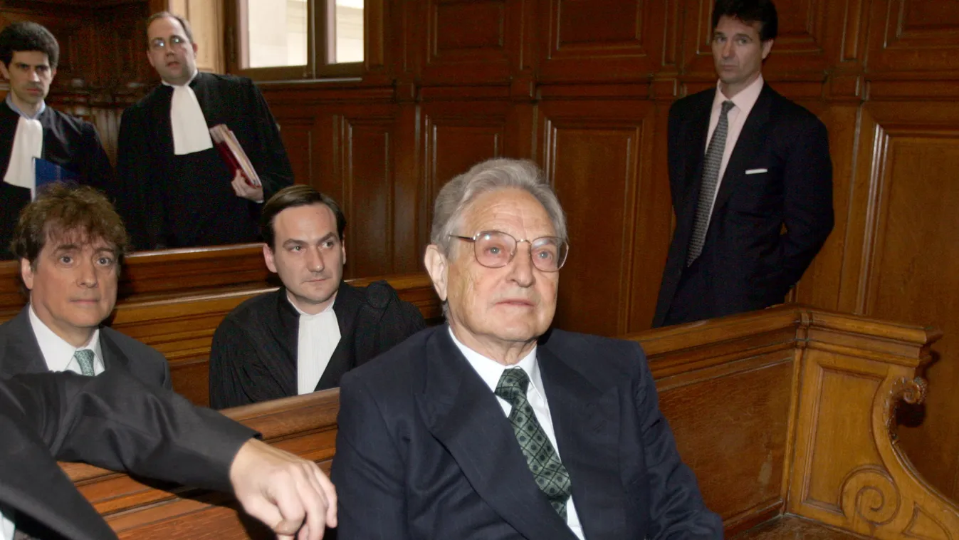 American billionaire investor George Soros attends his appeal hearing at Paris Court House. 
