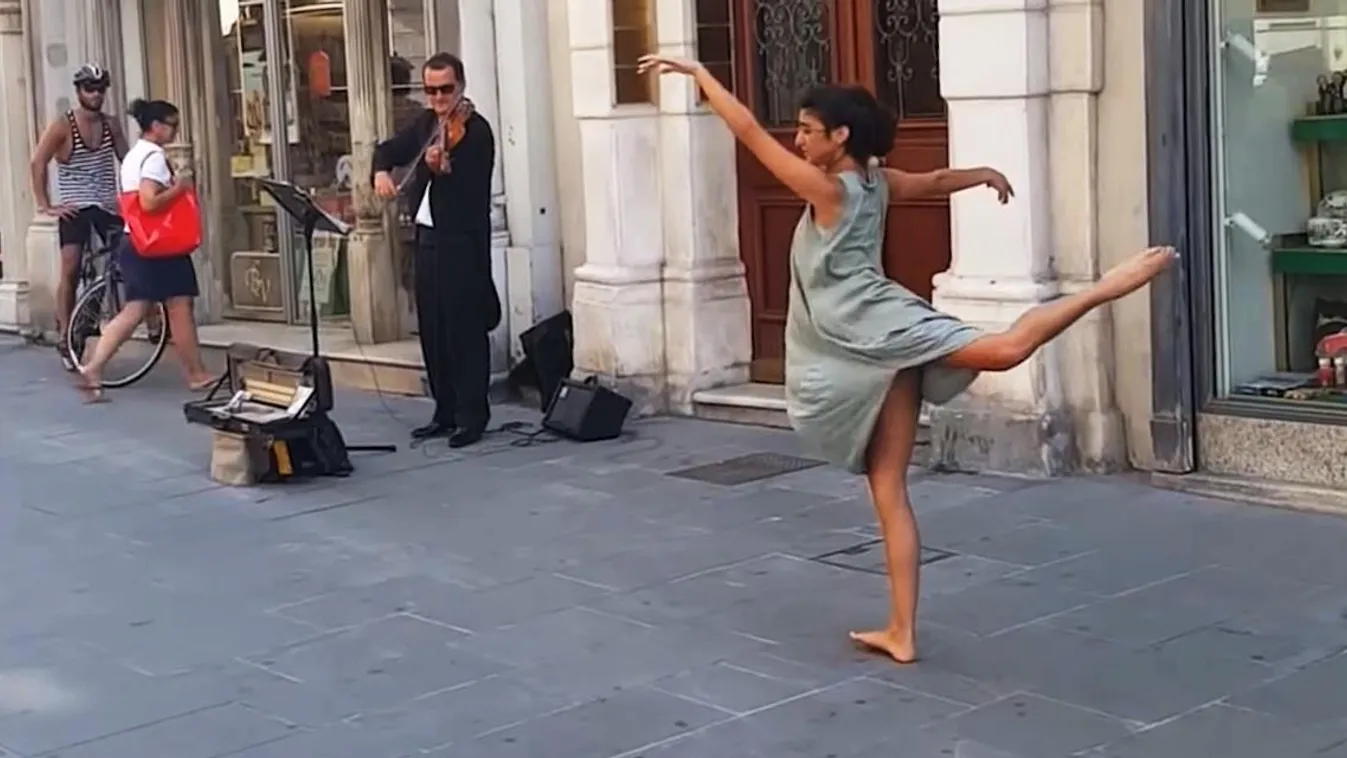 Palesztin táncos utcazenész 