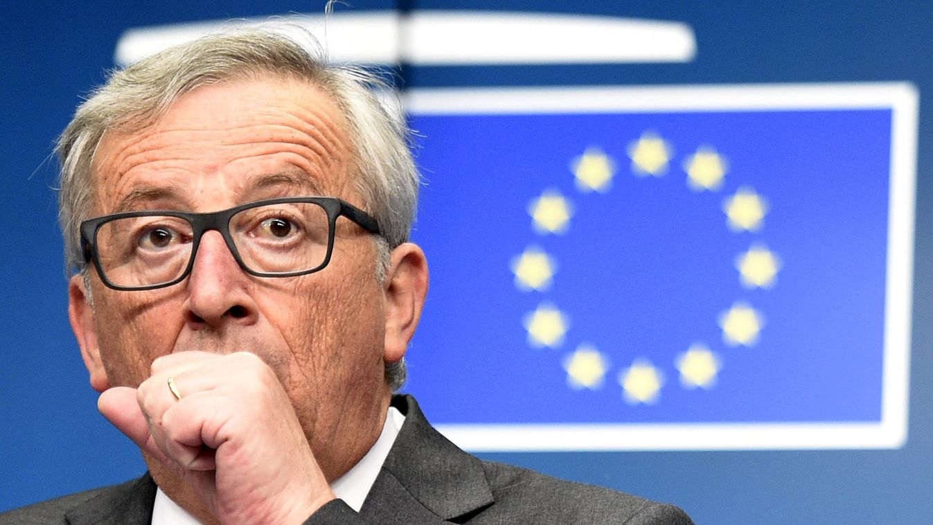 EU Commission President Jean Claude Juncker gives a press conference at the end of the first of the two days of European Council on June 26, 2015 at the EU headquarters in Brussels. AFP PHOTO / MARTIN BUREAU 