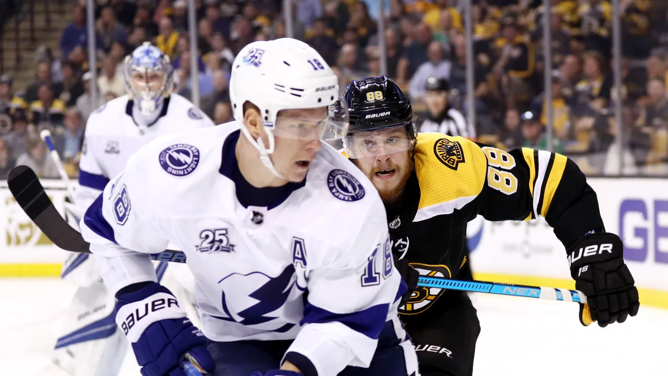 Tampa Bay Lightning v Boston Bruins - Game Three GettyImageRank2 SPORT HORIZONTAL ICE HOCKEY USA Massachusetts Boston - Massachusetts Defending Winter Sport Stanley Cup Photography Tampa Bay Lightning TD Garden National Hockey League Boston Bruins Game Th