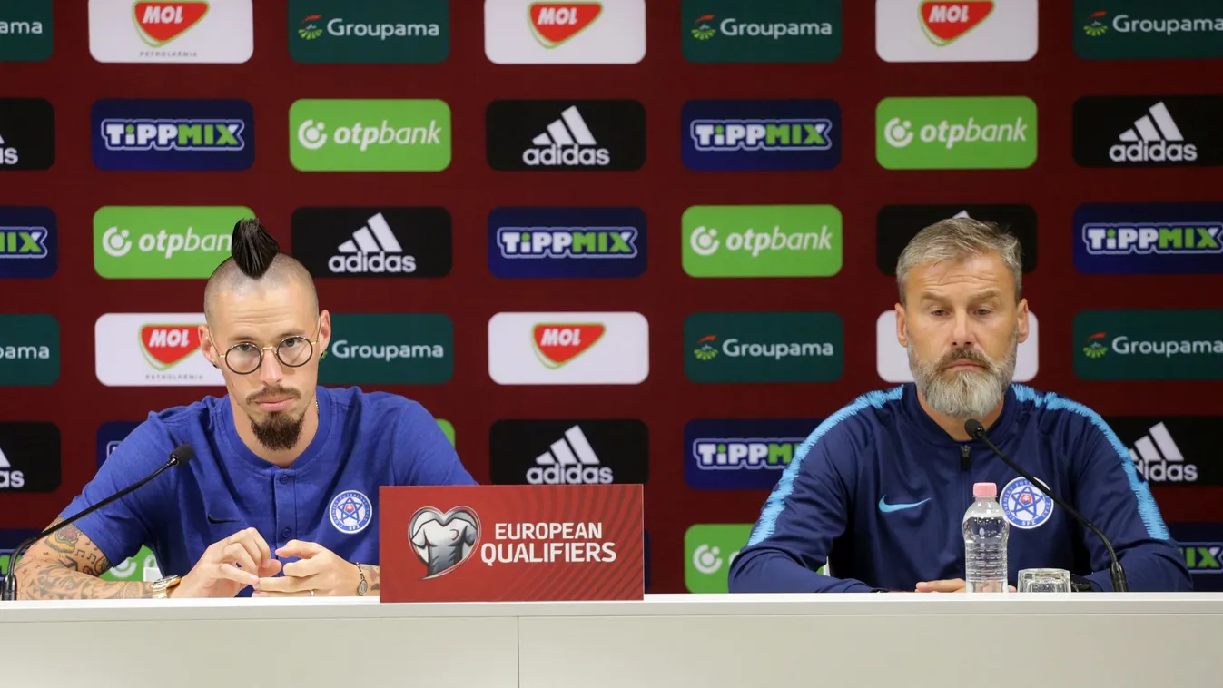 Szlovák válogatott sajtótájékoztatója a Groupama arénában 2019 szeptember 8-án 