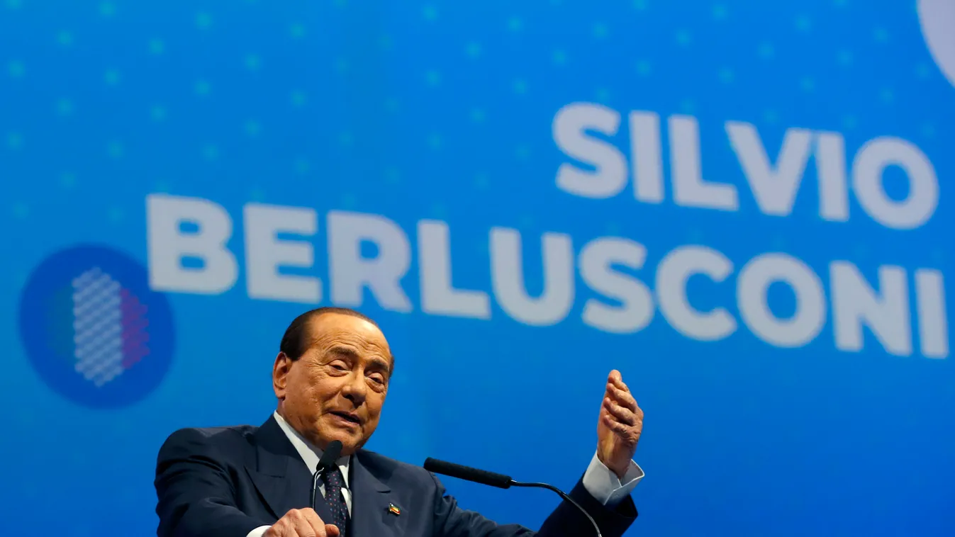 BERLUSCONI, Silvio Zágráb, 2020. szeptember 4.
A 2020. szeptember 4-én közreadott képen Silvio Berlusconi, volt olasz miniszterelnök, az ellenzéki jobbközép Forza Italia (Hajrá Olaszország) párt vezetője beszédet mond az Európai Néppárt (EPP) kongresszusá