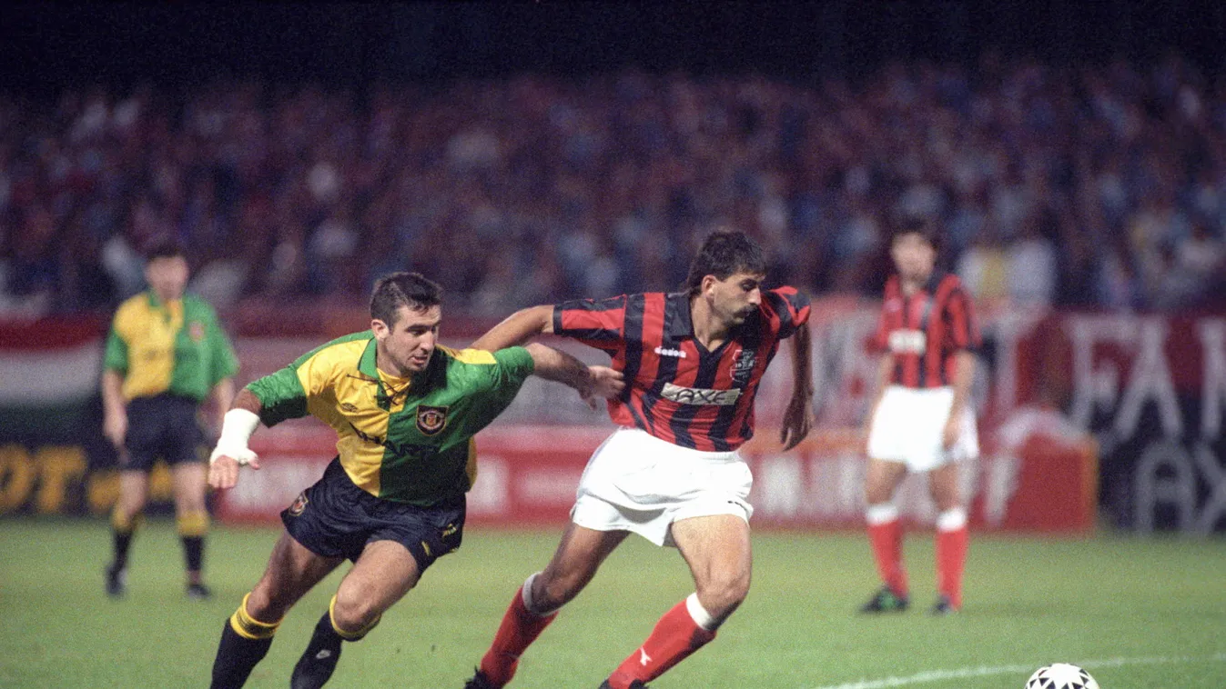 Plókai Mihály, Cantona Eric, 1993, Kispest - Honvéd, Manchester United, BEK foci, futball 