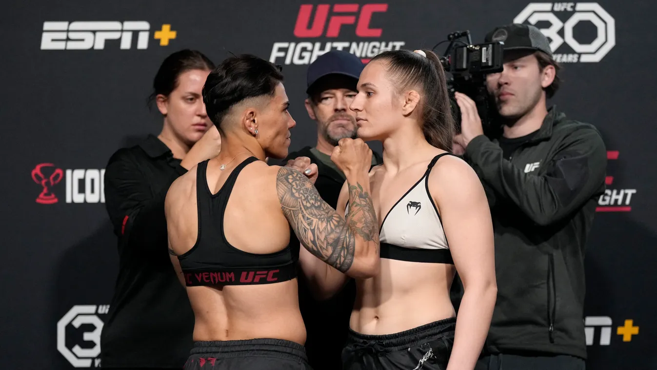 UFC Fight Night: Andrade v Blanchfield Weigh-in GettyImageRank1 Hand Out Combat Sport USA Brazil Nevada Las Vegas Color Image Photography Ultimate Fighting Championship Mixed Martial Arts Topix Bestof Jéssica Andrade PersonalityInQueue Face Off UFC Apex E