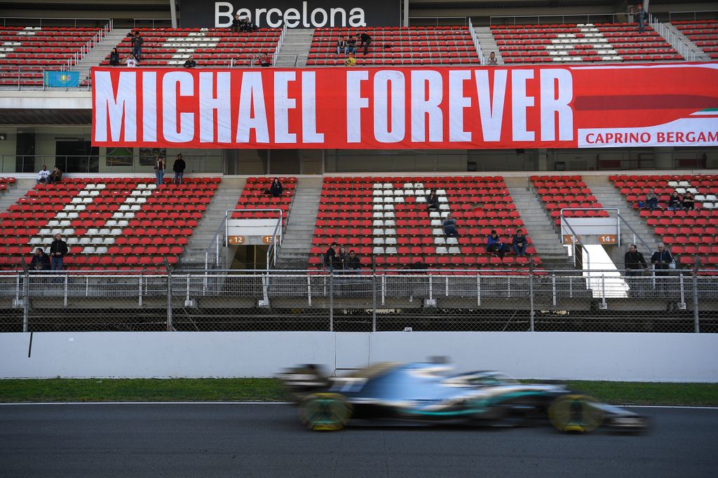 Forma-1, teszt, Barcelona, 6. nap, Valtteri Bottas, Mercedes-AMG Petronas, Schumacher molinó 