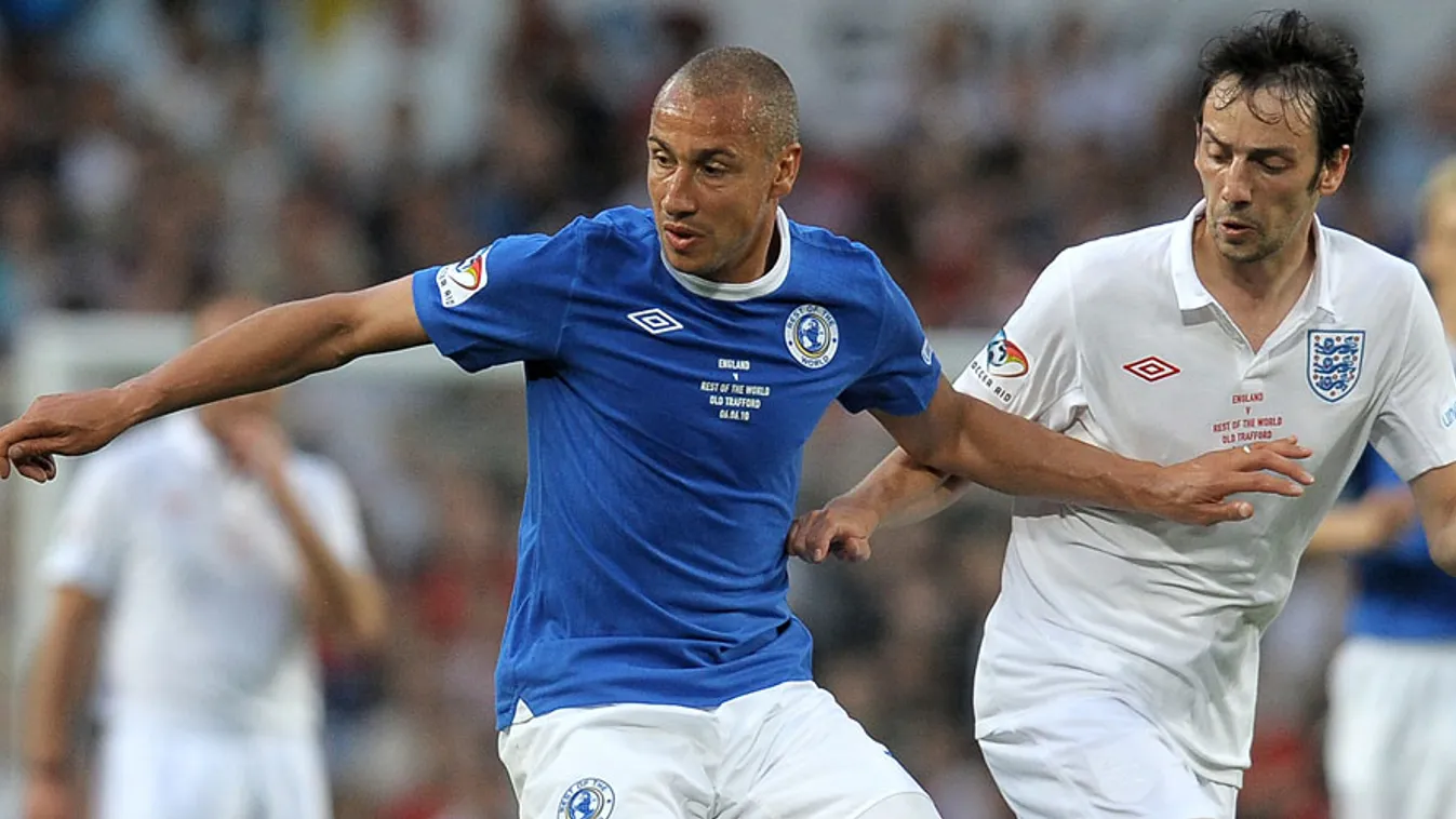 Henrik Larsson és Ralf Little egy jótékonysági meccsen Manchesterben