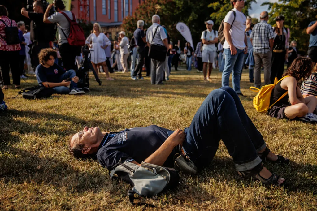 Demokrácia napi tüntetés, Budapest, 2023.09.15. oktatás, tanulás, tanítás, tanító, diák, tanár 