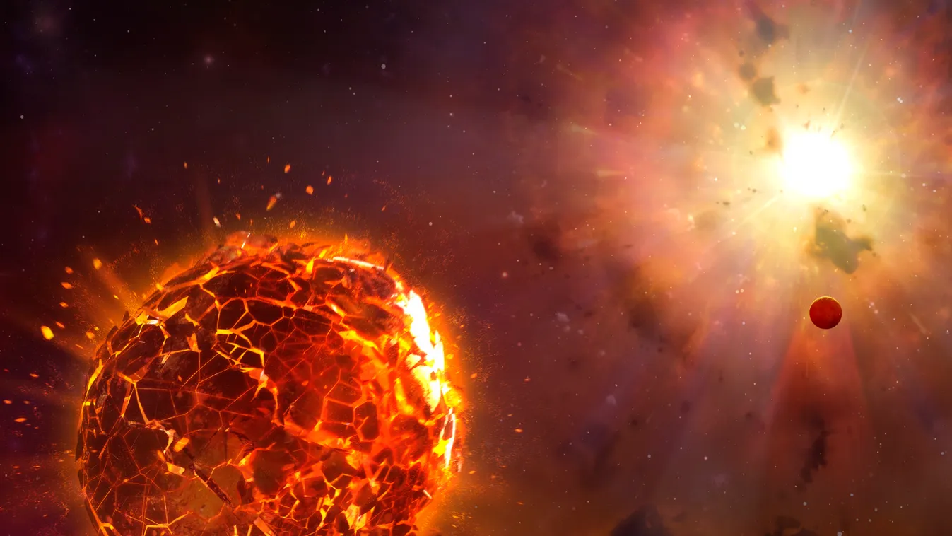 Egy csillag robbanása során megsemmisülő bolygó (illusztráció) 