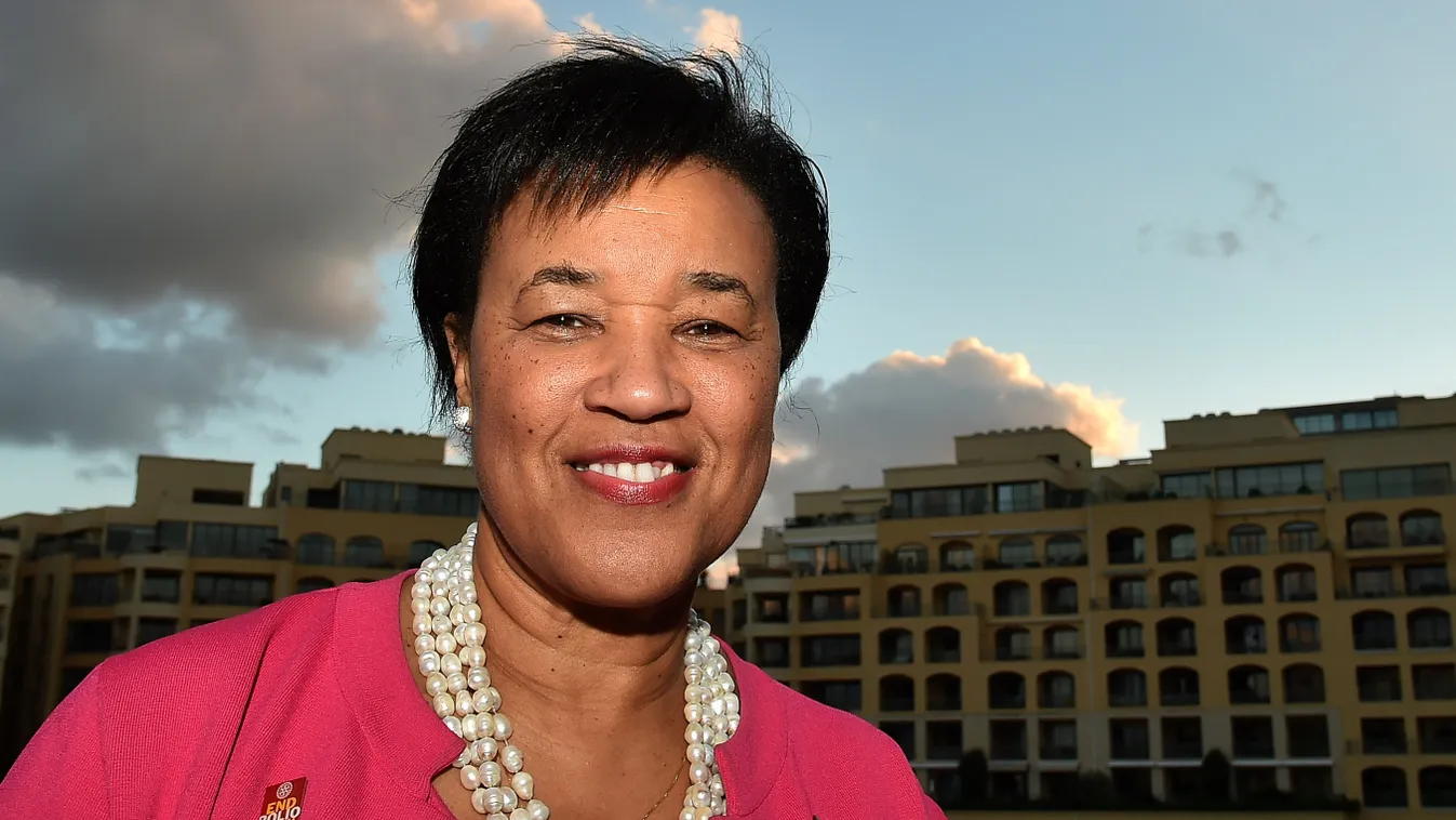 Horizontal British lawyer Patricia Scotland, Baroness Scotland of Asthal, poses on November 28, 2015 in St. Julian, Malta. The Commonwealth appointed its first female secretary-general on November 27, 2015 when leaders chose Dominica-born lawyer Patricia 