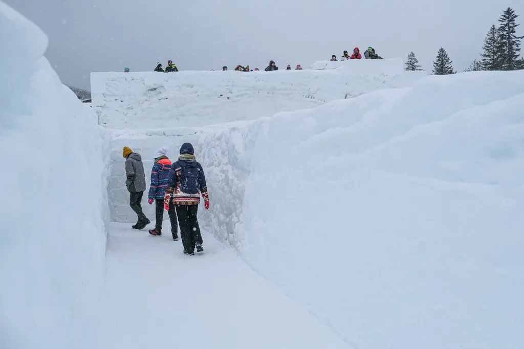 zakopane, labirintus, hó, havas, tél, lengyelország 
