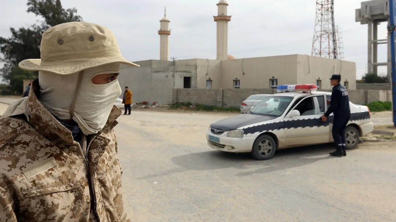 líbia, rendőrség, ellenőrzőpont 