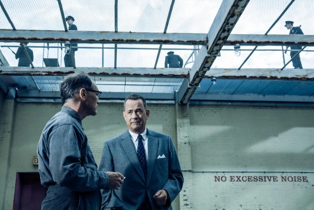 Mark Rylance Tom Hanks Tom Hanks is Brooklyn lawyer James Donovan and Mark Rylance is Soviet agent Rudolf Abel in the dramatic thriller BRIDGE OF SPIES, directed by Steven Spielberg. 