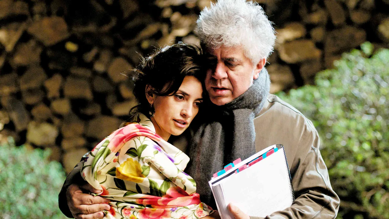 Penélope Cruz és Pedro Almodóvar a Megtört ölelések forgatásán 