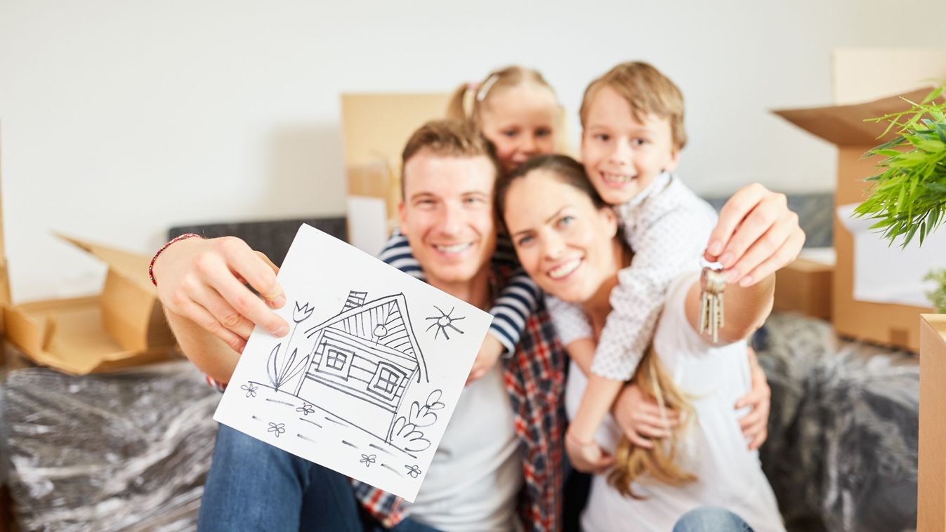 family dream house picture drawing house parents children kids key keys relocation move in home boy girl apartment key single family home property house key painting building construction build architecture man woman house purchase apartment condo apartme