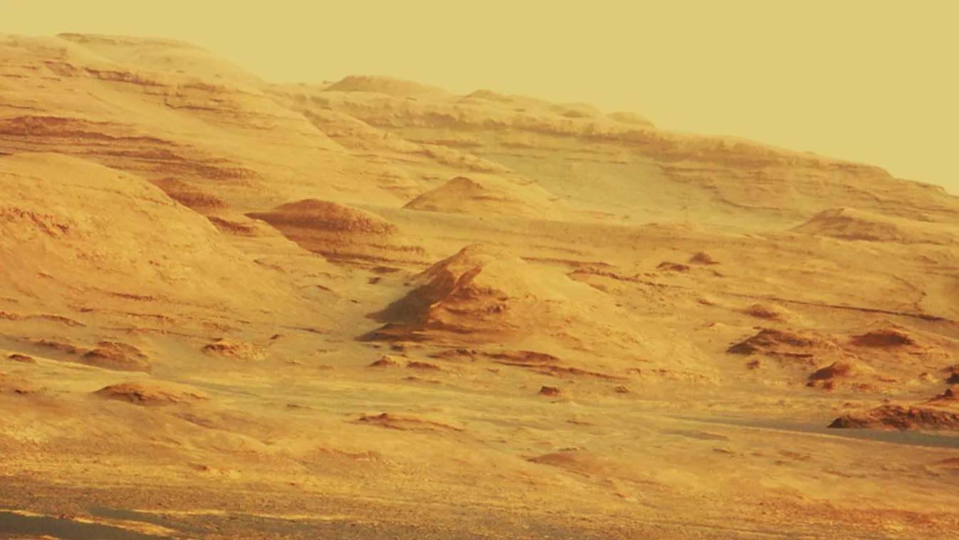 Mars, Az elsődleges vizsgálati célterület szulfáttartalmú agyagrétegeinek erodált formakincse (elhelyezkedését fehér keret jelöli az előző ábrán)